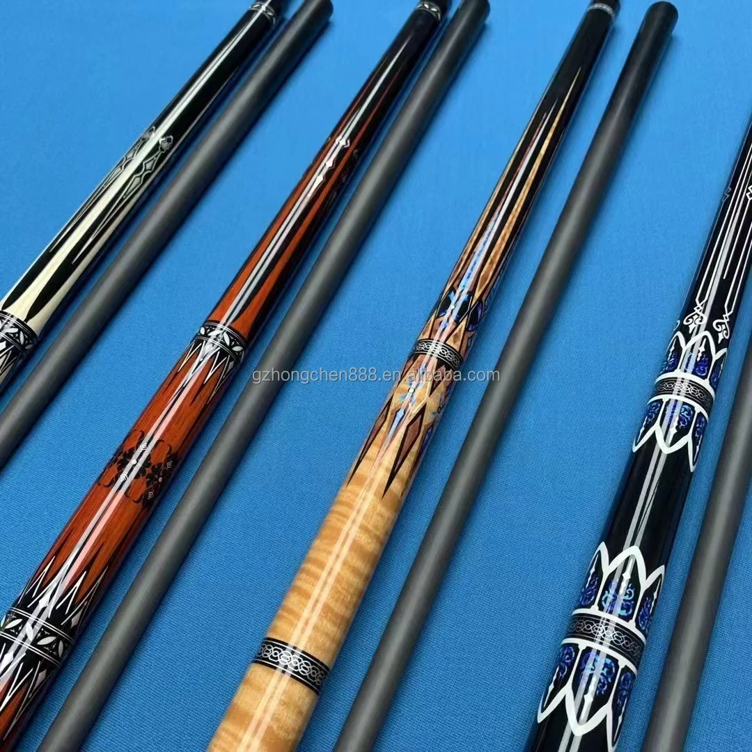 M1~M4 YFEN Carbon Fiber Shaft12.5mm/11.5mm Canadian Maple Butt Billiard black 8 Ball Pool Cue Stick