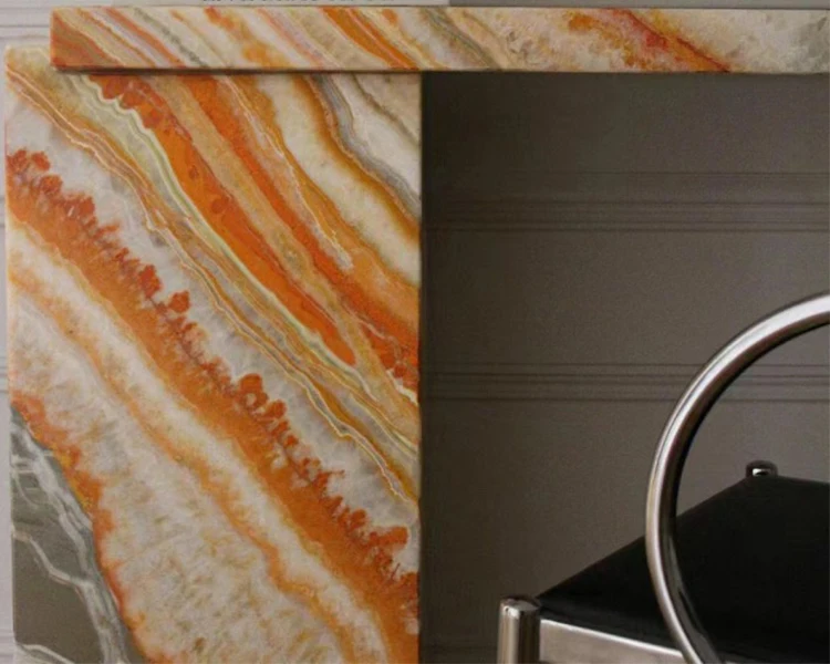 Nature Marble Rainbow Slab Backlit Onyx Panel For Kitchen Room Wall Onyx Led Backlighting Onyx Marble Led Top Design
