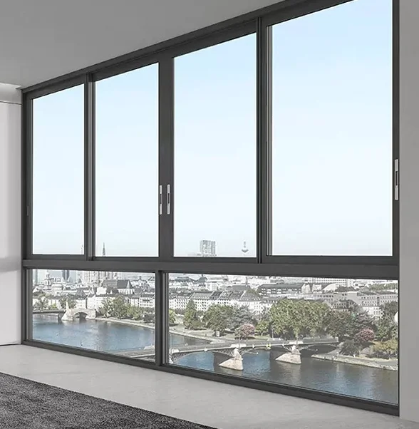 Double glazed 3 tracks sliding window aluminum sliding windows
