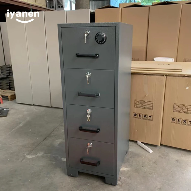 Factory price 1-2 Hours Fire Resistant fire proof 4 drawer document file safe cabinet