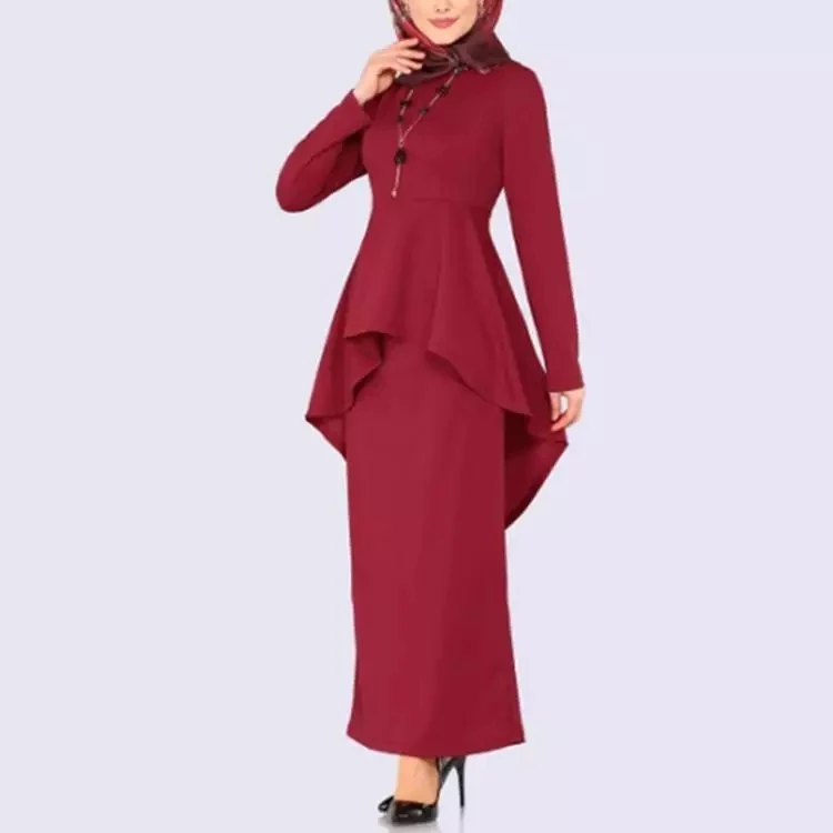 
new elegant autumn fashion style muslim women plus size long S-5XL 