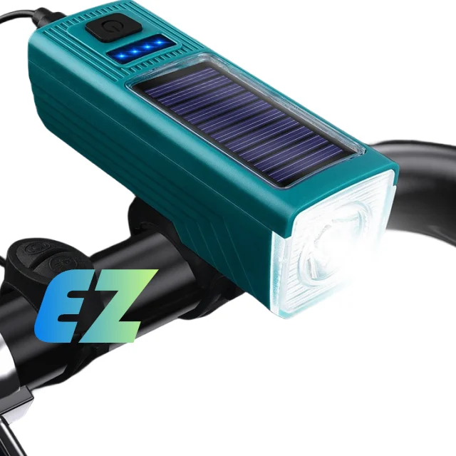 HOT-SELLING Solar Powered 300LM Bicycle Lights USB Charging Horn Lights Mountain Bike Headlights