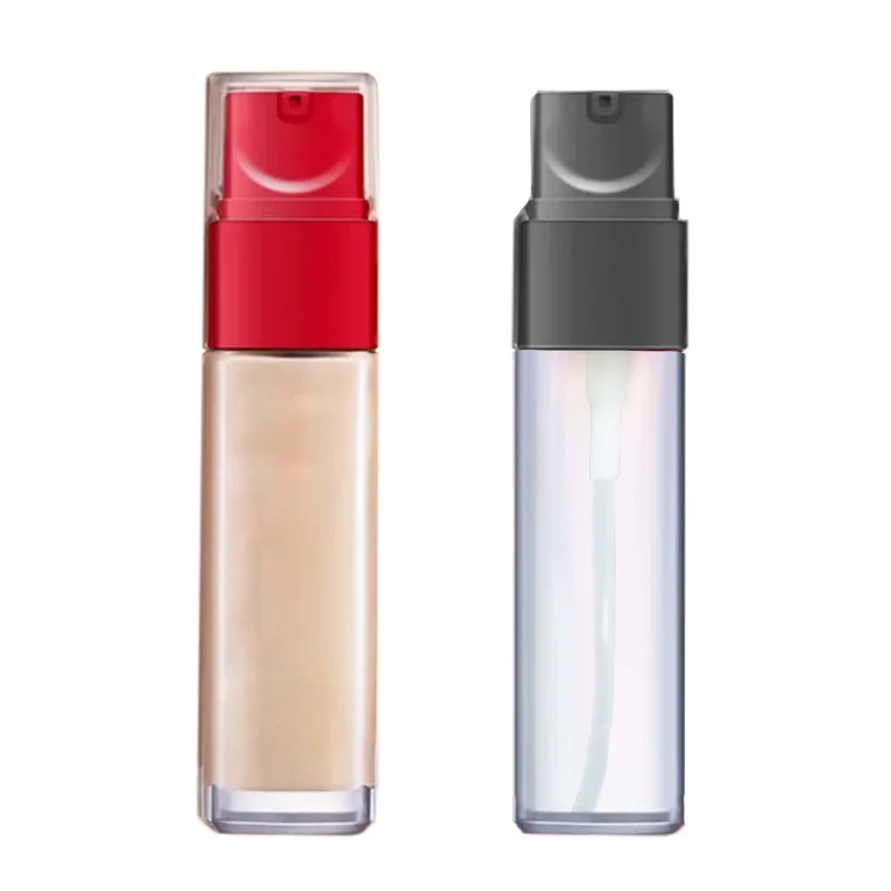 CP07-0101 50ml Transparent Round Cosmetic Liquid Foundation Airless Lotion Pump Bottle AS Plastic Lotion Cream Vacuum Bottle