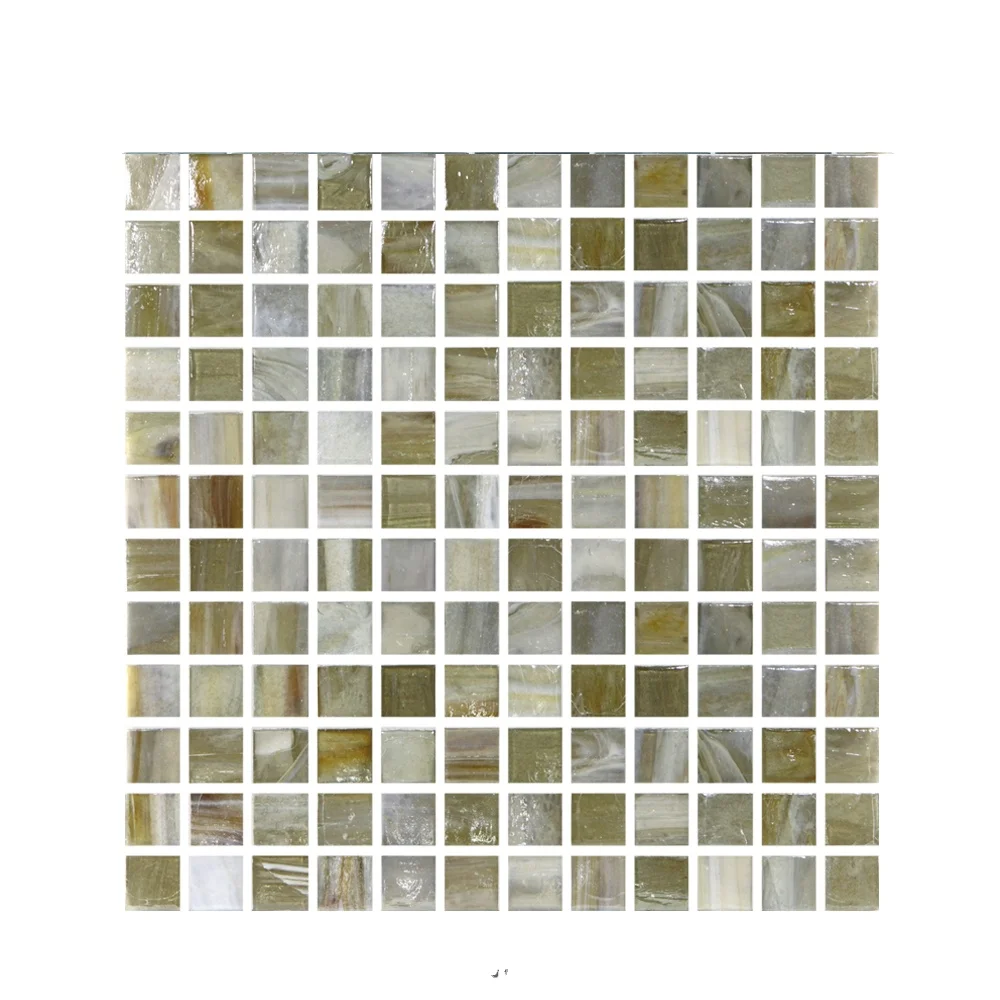 Wall arts New Style Outdoor Wall Backsplash White Stain Glass Tile Floor Swimming Pool Mosaic