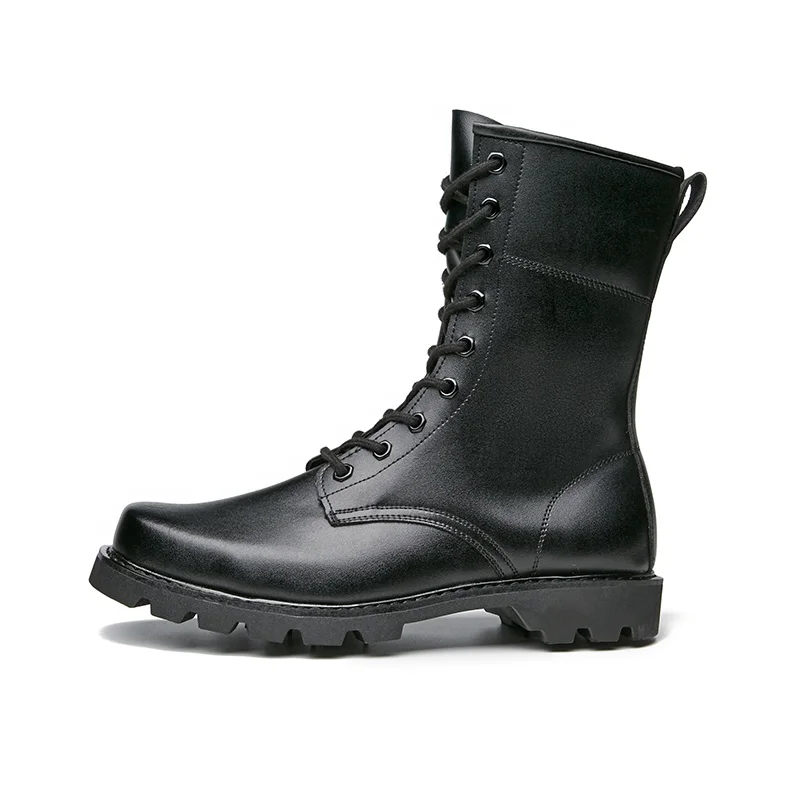 
Junlo cowboy head steel bottom wool warm cotton boots high helper shoes outdoor combat 