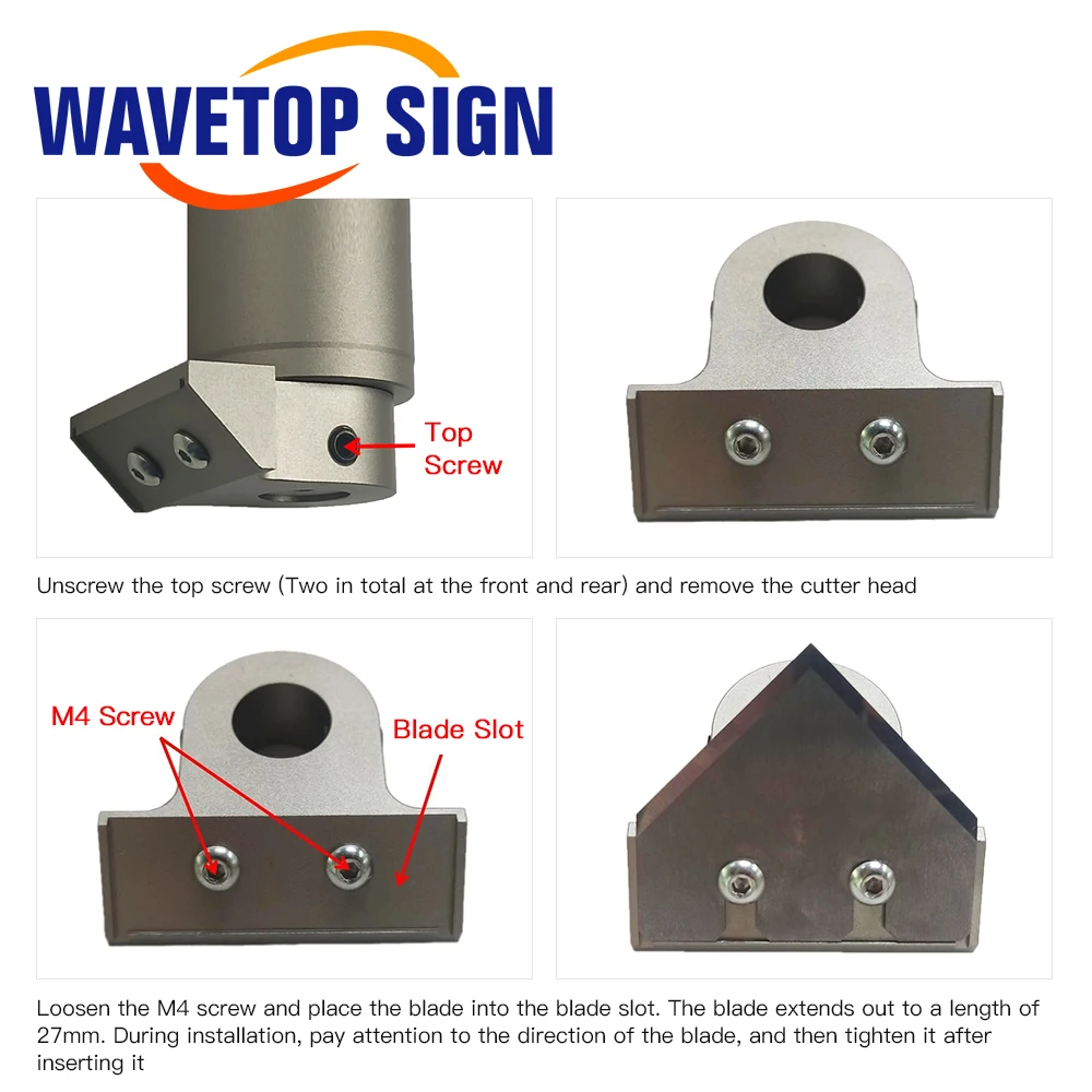 WaveTopSign CNC косообразный нож толщиной 20 мм вибрационная головка ножа для мягкого стекла ПВХ сотовая доска KT Board