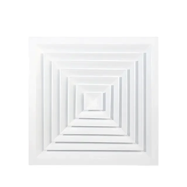 Aluminium Alloy Material Building Aluminum Louvers Grille HVAC 4-ways Square Diffuser