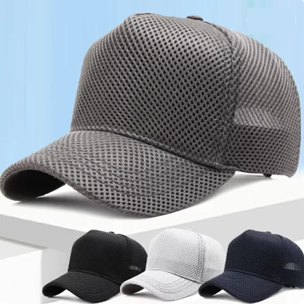 Customer Logo Summer Big Size 5 Panel Golf Hat Outdoors Sun Caps Adult Trucker Cap Big Head Men Plus Size Mesh Baseball Caps