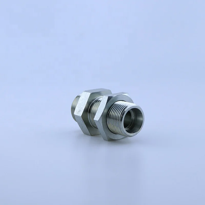 6C 6D High Pressure Stainless Steel CNC Lathe Fluid Male Thread Straight Pipe Nipples Tube Connector Hydraulic Joint