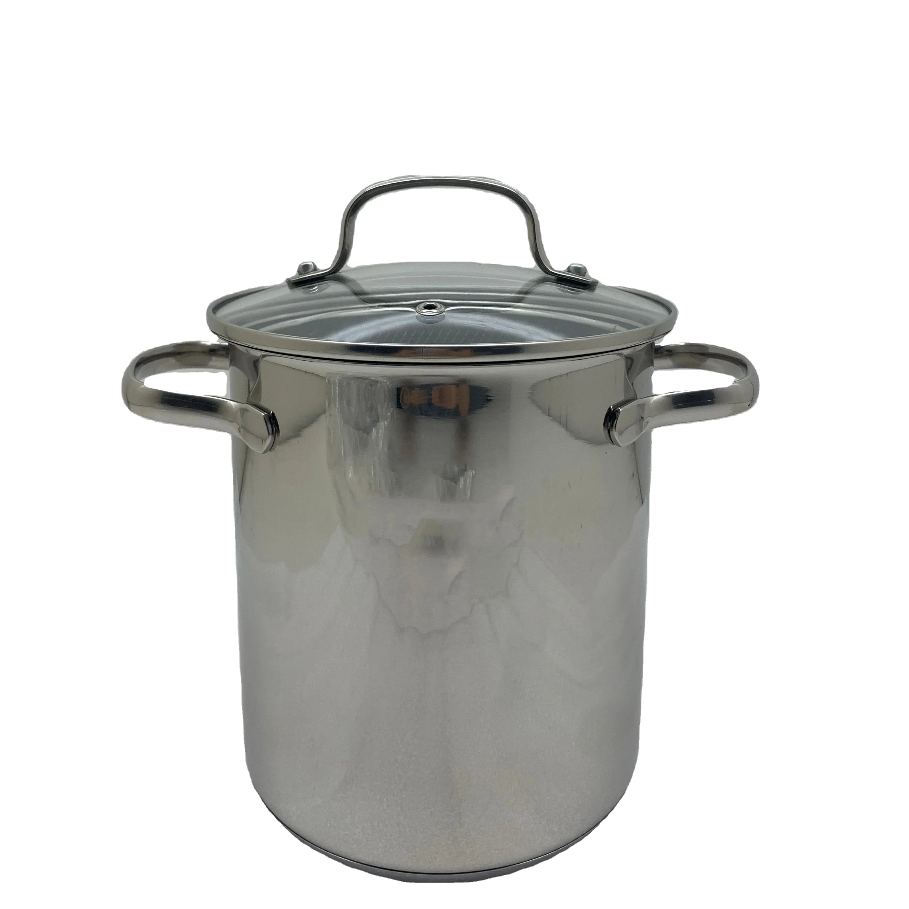 Горшок для спаржи горшок приготовления пищи горячая распродажа наборы посуды из нержавеющей стали S/S проволока ручка G-образная стеклянная крышка цветная коробка + металлическая