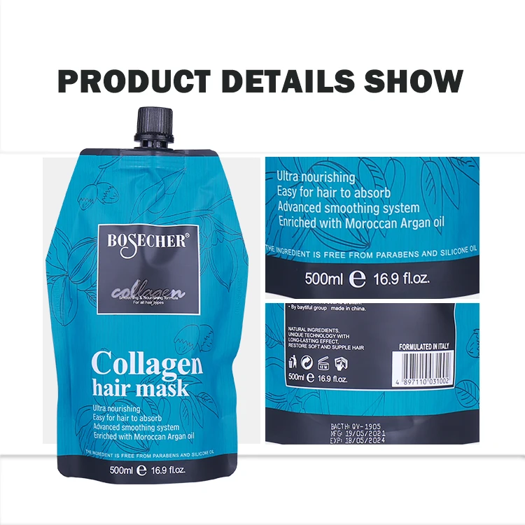 Private Label Hair Mask Non-greasy Salon Stream Vitamin E Hair Loss Control Hair Treatment Collagen