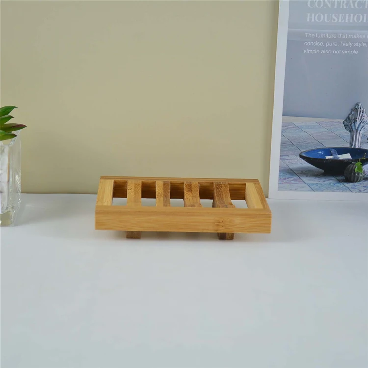 Soap Dish Wooden Tray Natural Bamboo Holder Storage Soap Environmental Rack Plate Box Container For Bathroom