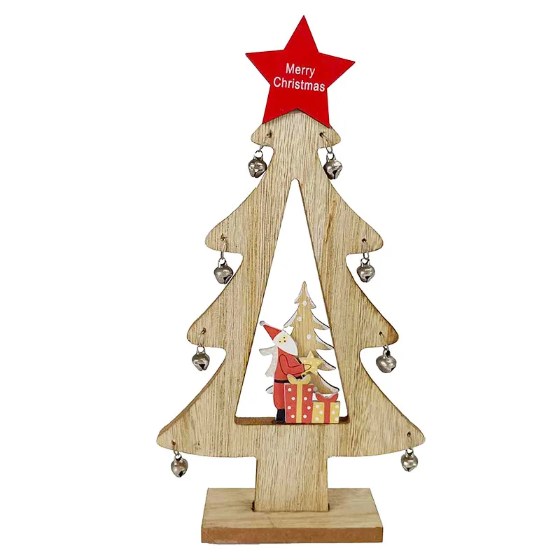 Christmas Desktop Ornament Wooden Decoration Merry Christmas Xmas Tree Ornament For Party