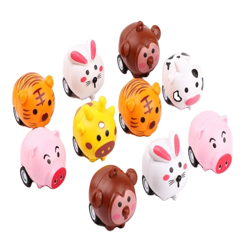 Рекламный пластиковый подарок Детская игрушка модели животных маленький пластиковый игрушечный автомобиль