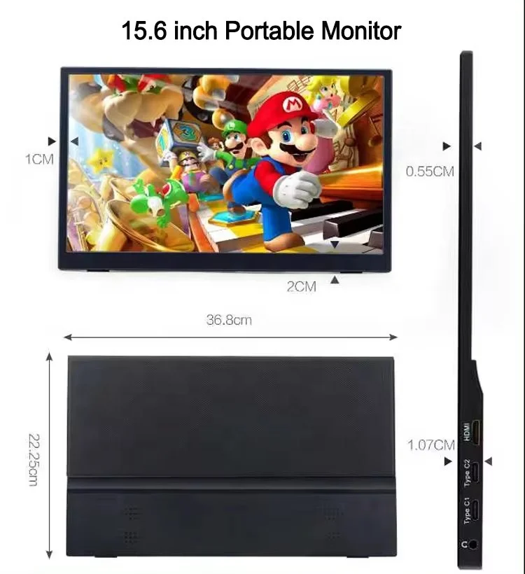 Factory Price 15.6 inch Portable Monitor 1080p HDR IPS Gaming Monitor With USB Type C Mini for Phone Laptop
