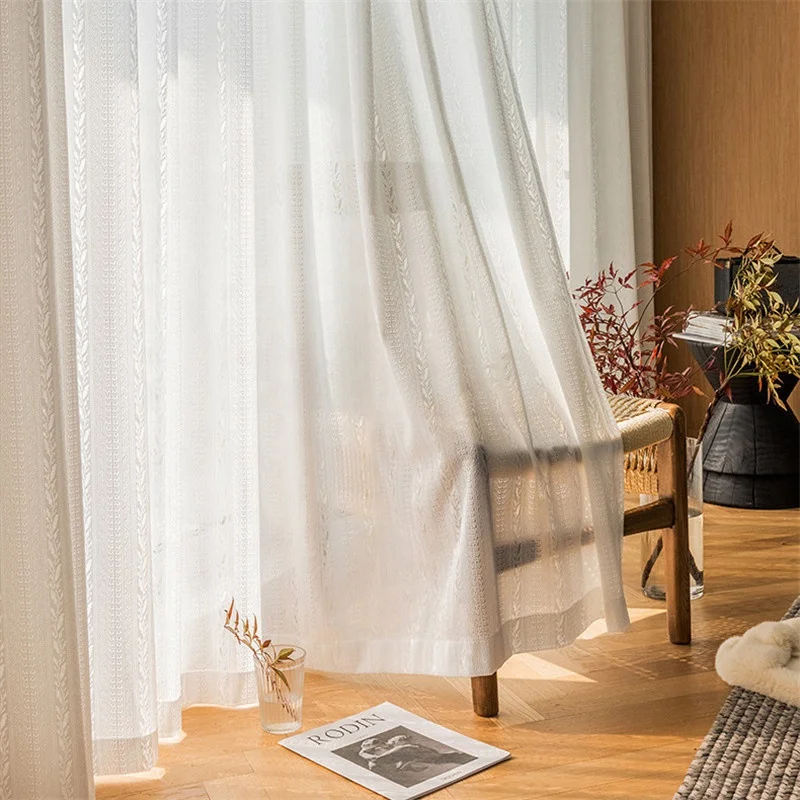 Japanese-style German Gauze Light-transmitting Non-person Gauze Balcony Gauze Thickening Knit Lace Curtains And Window Screen