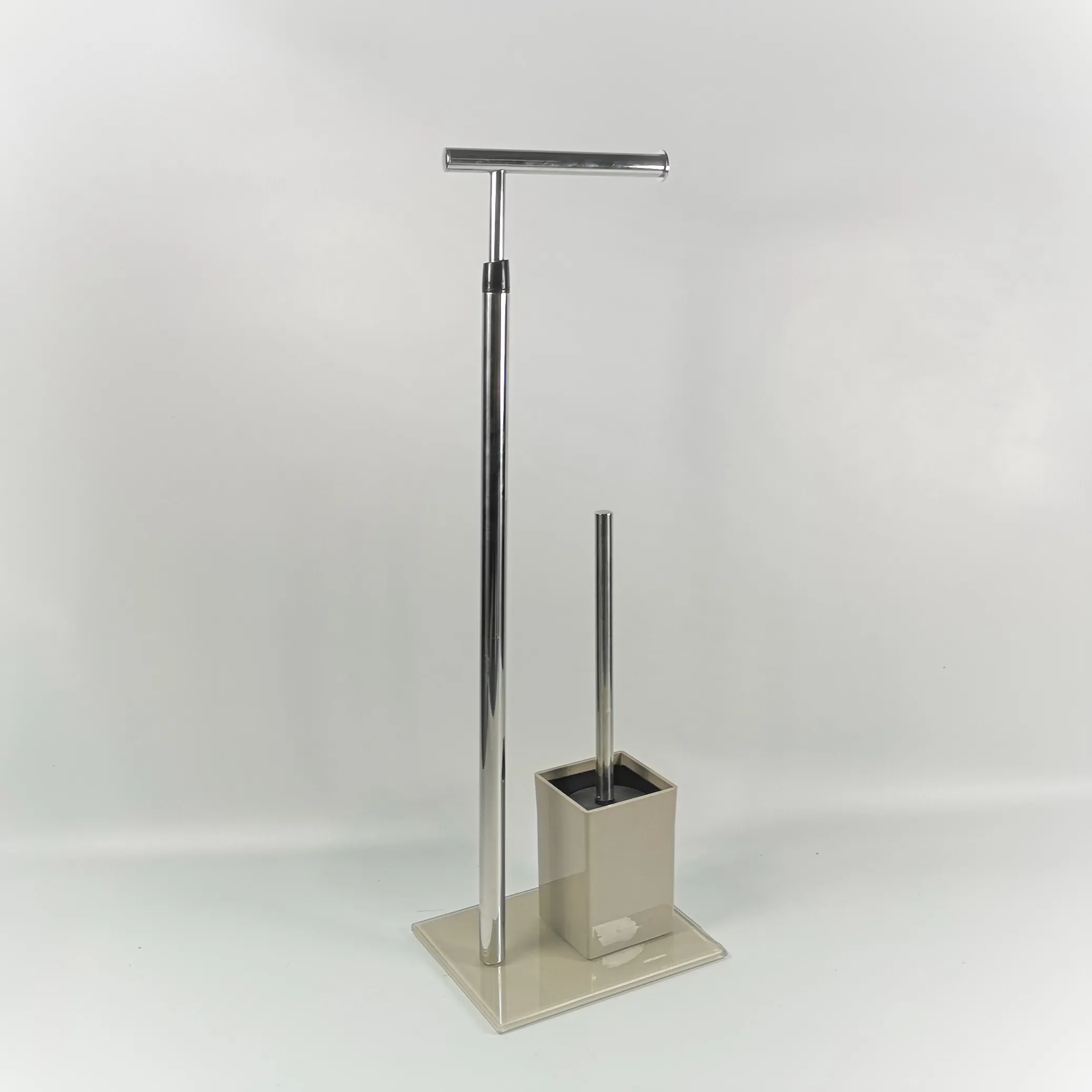 Good quality decorative bath set toilet brush holder and paper holder with glass base