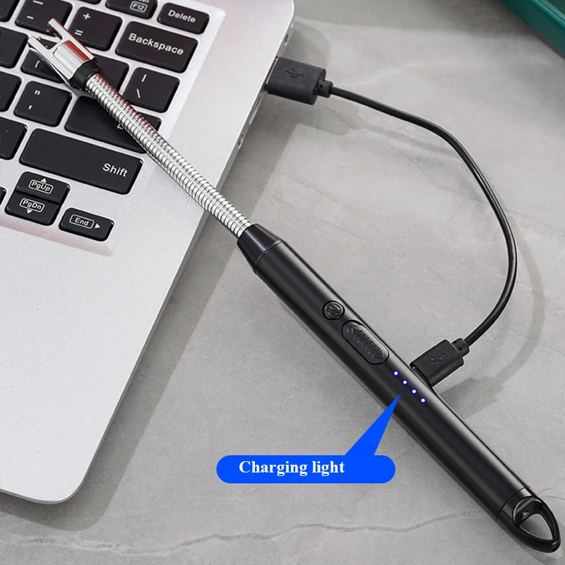 2024 Fren Company New  Custom Logo Smart  luxury Professional USB Plasma Electric Candle Lighter Long Metal lighter