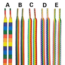 Wholesale custom logo shoe lace flat printed polyester sublimation replacement rainbow shoelaces for aj sneaker