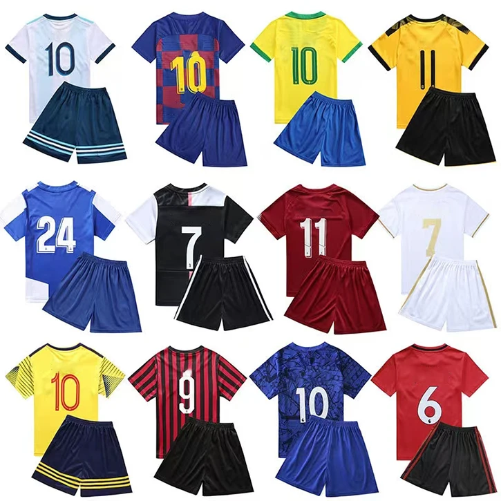 Free Sample Factory Cheap Soccer Uniform kids Football Set One Line Two Line High Quality
