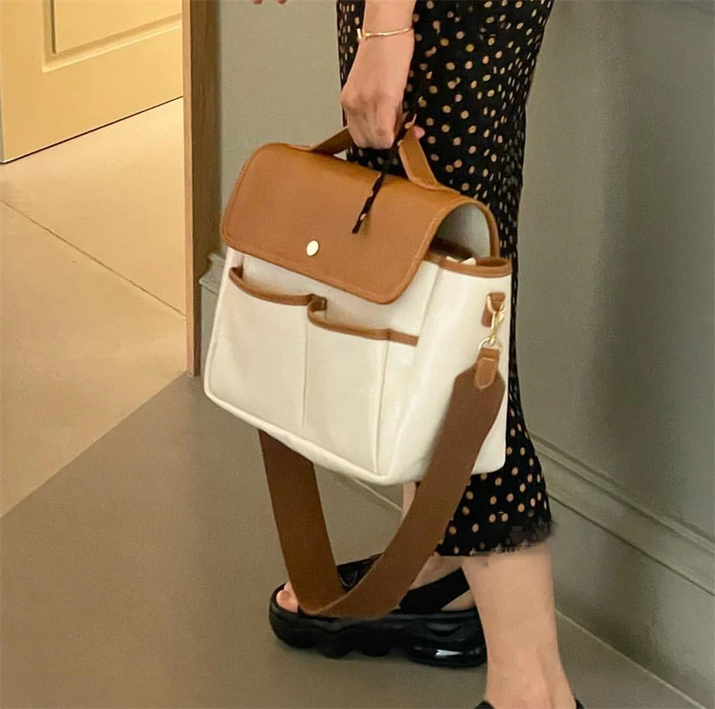 Hot Canvas Mommy Bag Satchel Large Capacity Handbags Multifunctional Messenger Chic Crossbody Casual Baby Mother Diaper