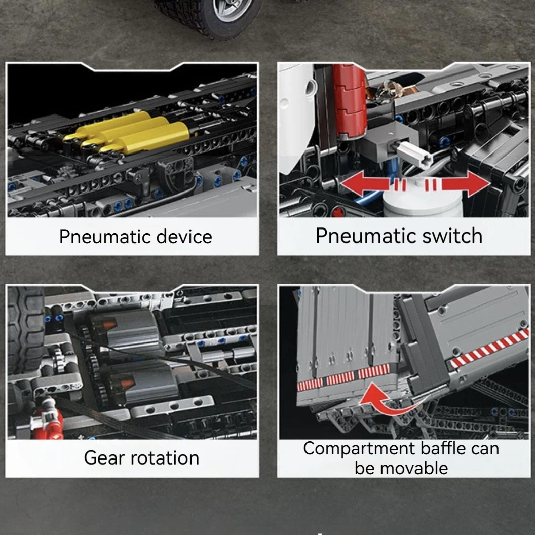 MOULD KING 19013 Technical APP RC Car Motor DIY Bricks engineering vehicle Pneumatic Dump Truck Building Blocks For Boys