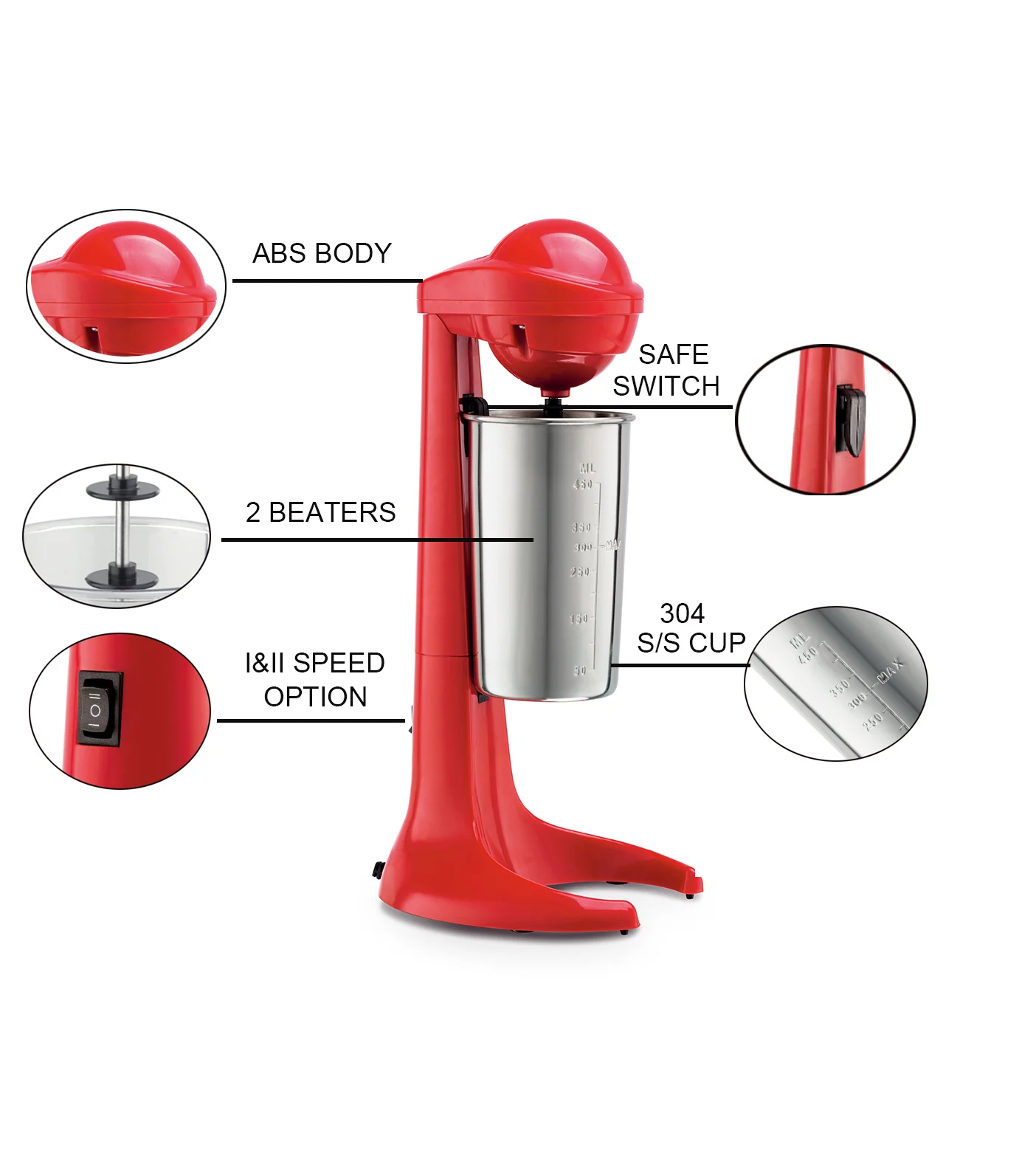 100W Household Stand Mixer For Frappe Coffee Electric Coffee Blender Milkshake Machine Drink Mixer Home Appliance