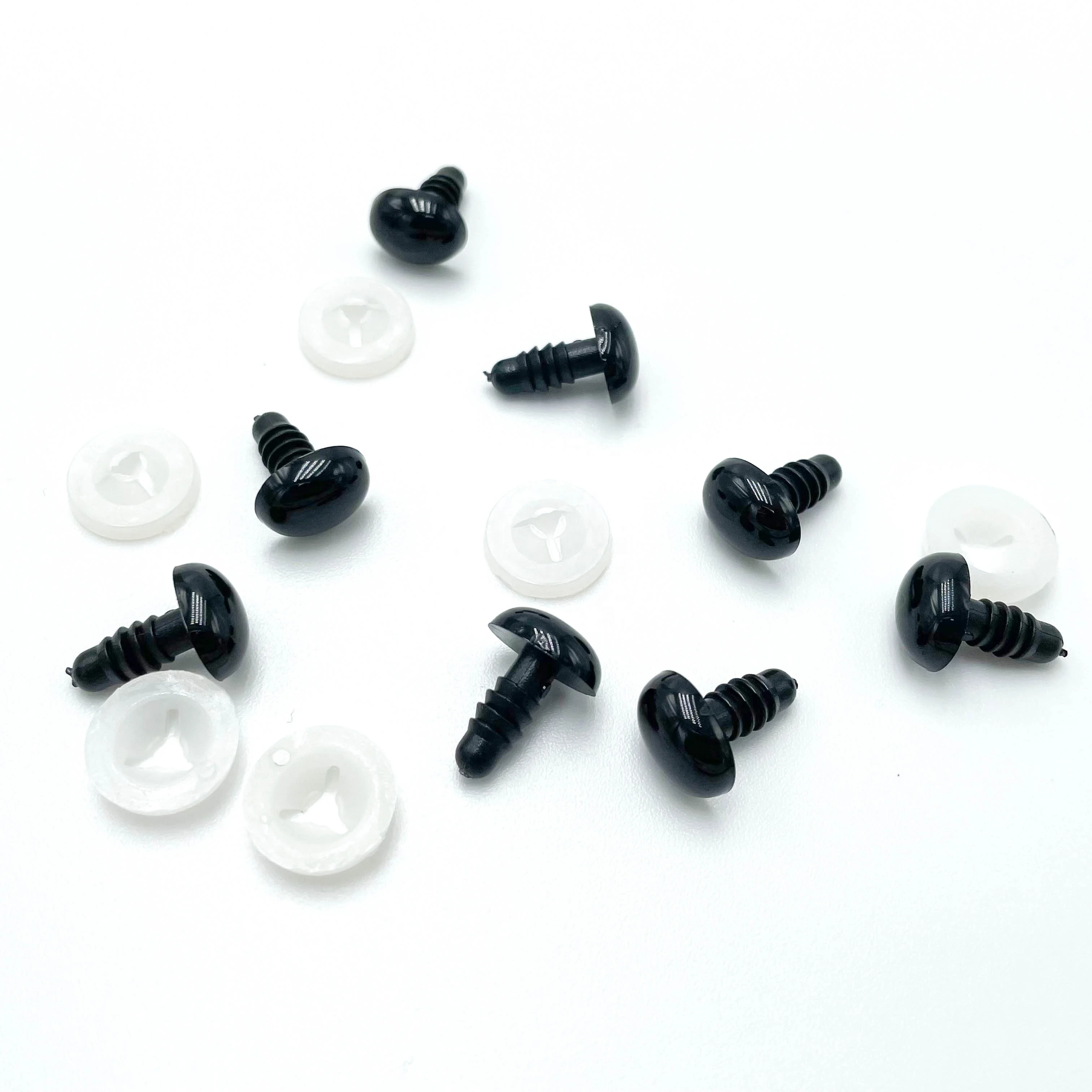 12*9 мм черные овальные пластиковые безопасные кукольные глаза для вязания крючком носы с ручными прессовыми шайбами