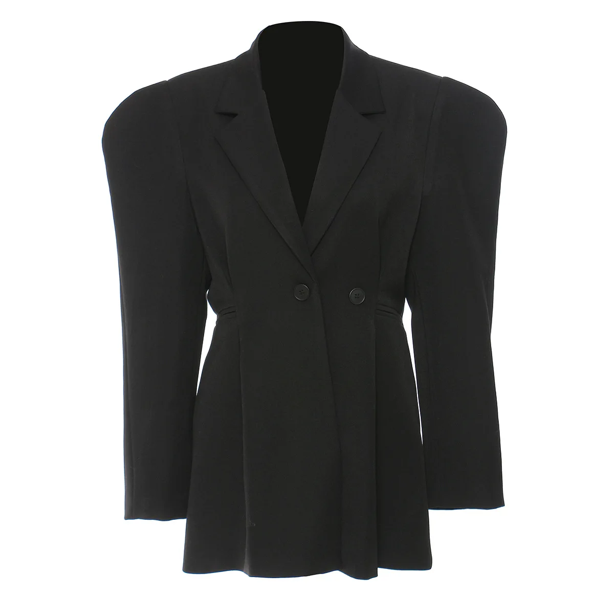 2022 New Style Armor Shoulder Pad Shape Waist Adjustable Ol Blazer Coat Beige Black Elegant Spring Women Blazers de mujer