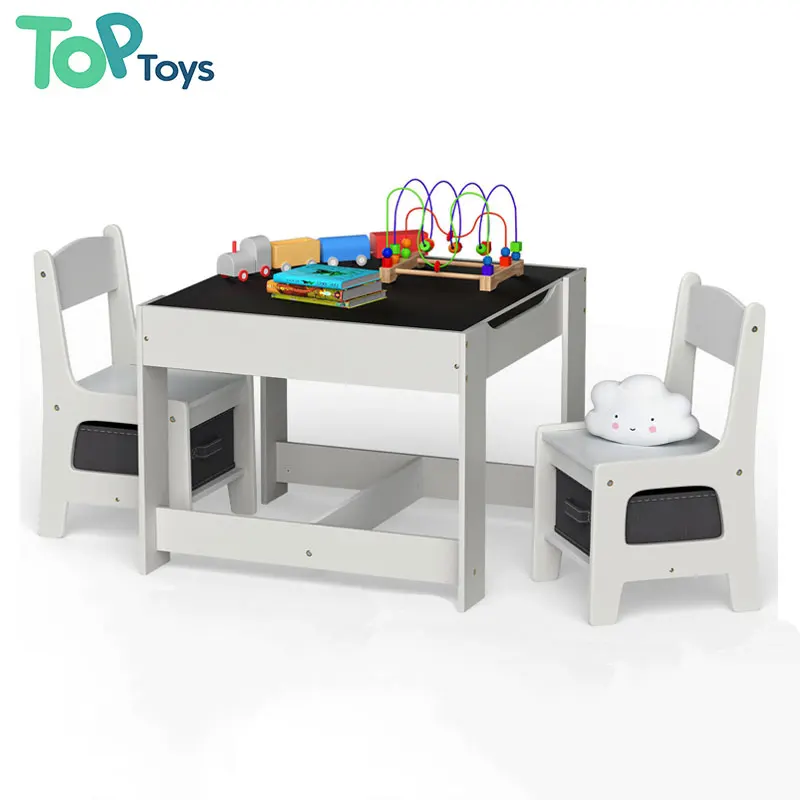 Топ оптовая продажа детский сад обучающая игра прочная деревянная мебель стол для учебы и Набор стульев