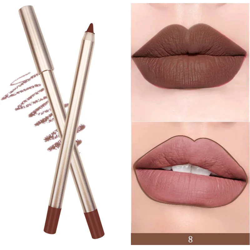 15 color lipliner small batch wholesale waterproof multi-function gold lip marker stock without logo