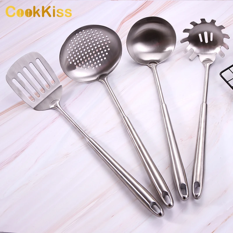 Unique Kitchen Accessories 304 Stainless Steel Soup Teaspoon Tableware Cookware Sets Spatula Stirring Utensils Tools Non Stick