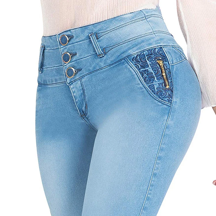 
wholesale china high quality colombia push up soft jeans for women 