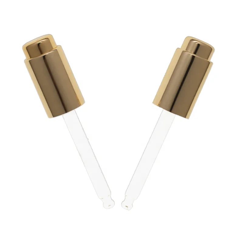 18/410 блестящая золотая стеклянная капельница с пресс-насосом для незаменимых стеклянных бутылок