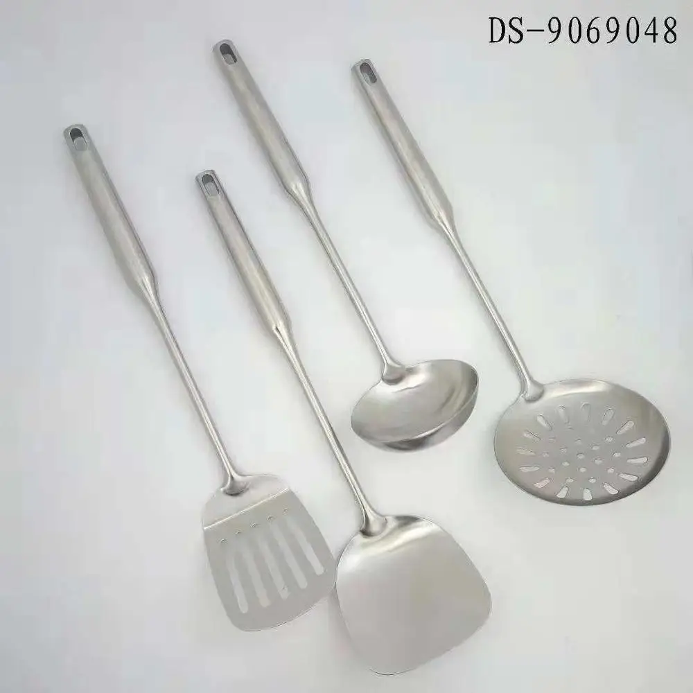 Kitchen utensil stainless steel Spoon Spatula 4pcs cooking tools Hot Sell Food Grade Stainless Steel Kitchen Accessories Handle