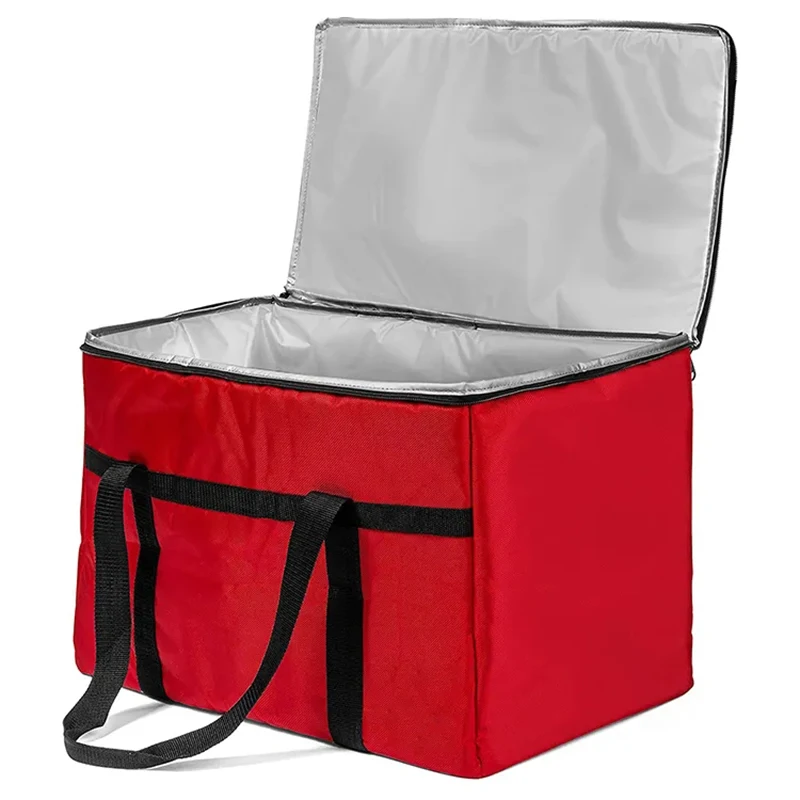 Non woven insulated cooler bags custom logo large capacity food delivery bags red insulated picnic cooler bags