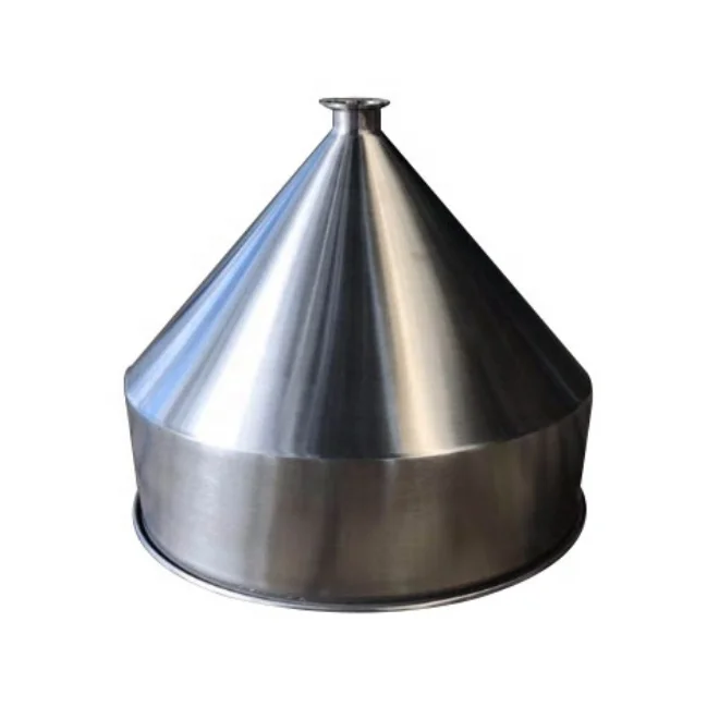 Custom metal spinning large stainless steel hopper funnel