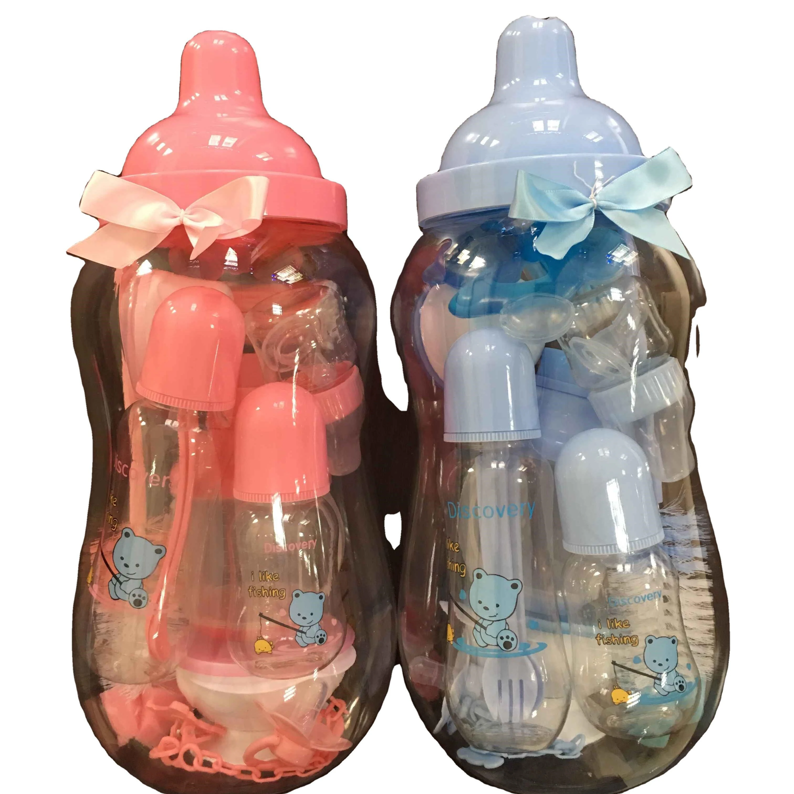 New Design Africa Hot  High Quality Sweet Cute Bottles PC Material Big Feeding Bottle Gift Set Baby Bank For Africa Market