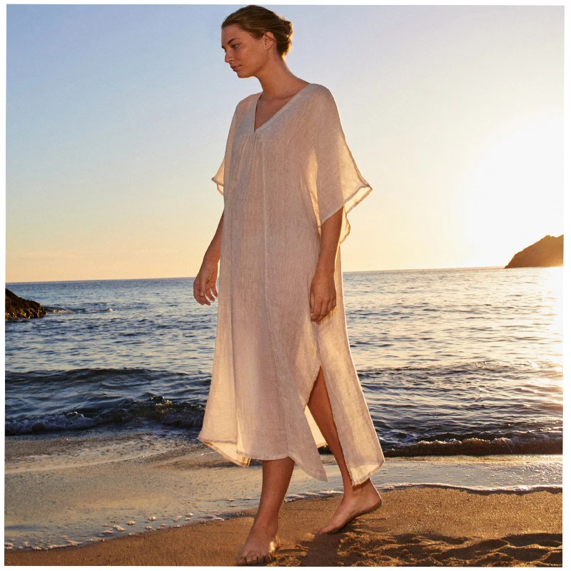 Ladies Maxi  Dresses Long Loose Cotton Women Casual Dress