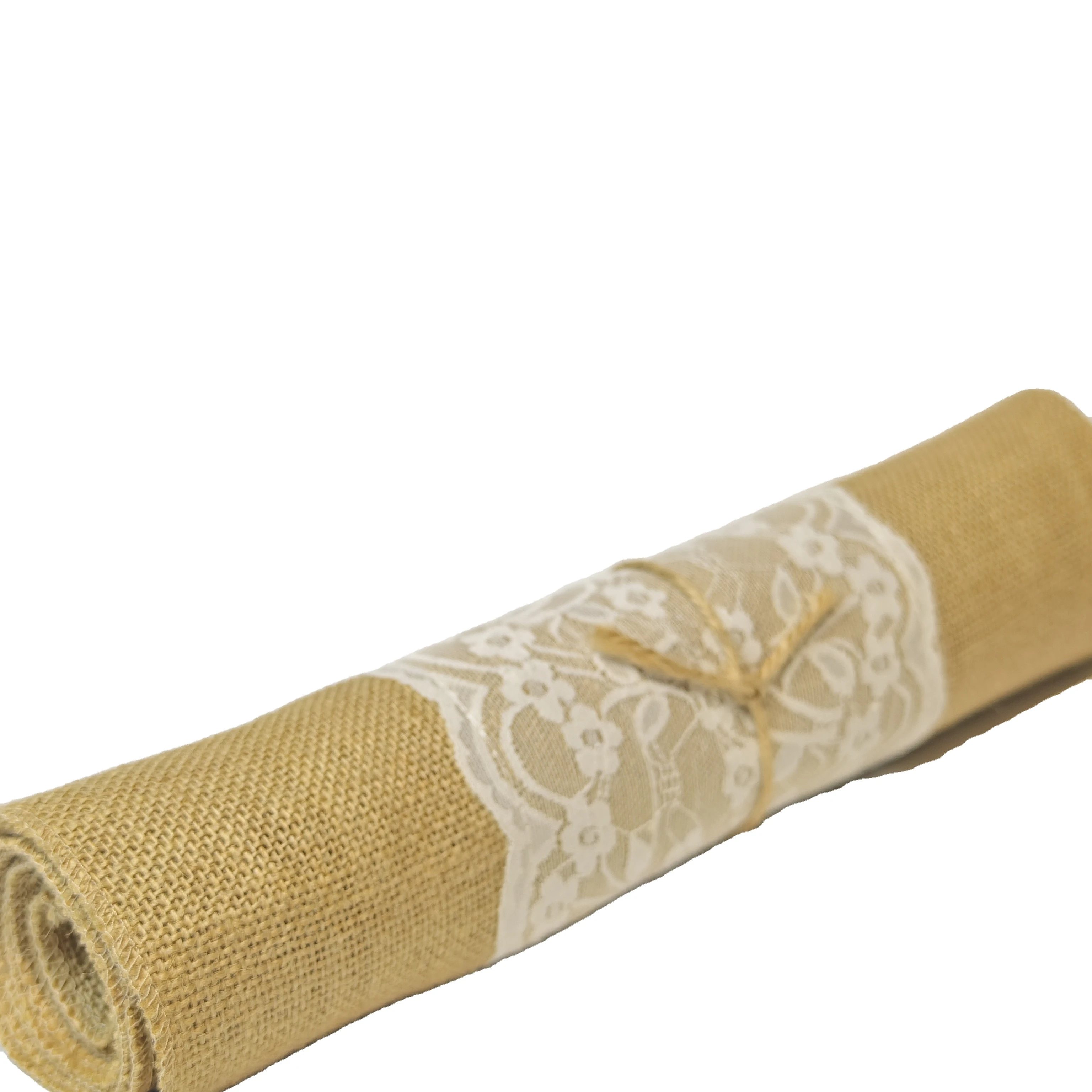 100% Jute Fiber  Fabric Table Runner   Roll Jute Fabric for Decoration