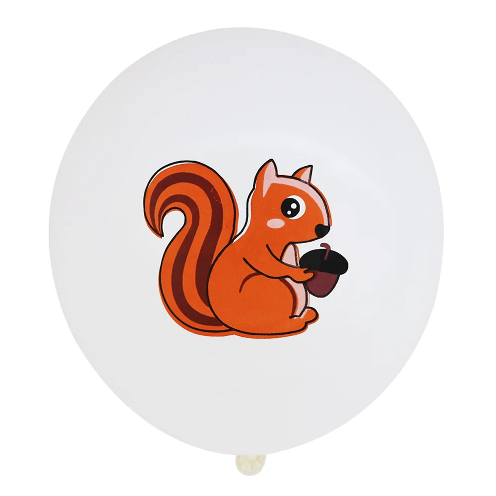 
12' Fox Squirrel Forest Animal Confetti Dot Latex Balloon Set Birthday Party Thanksgiving Day Decor Supplies 