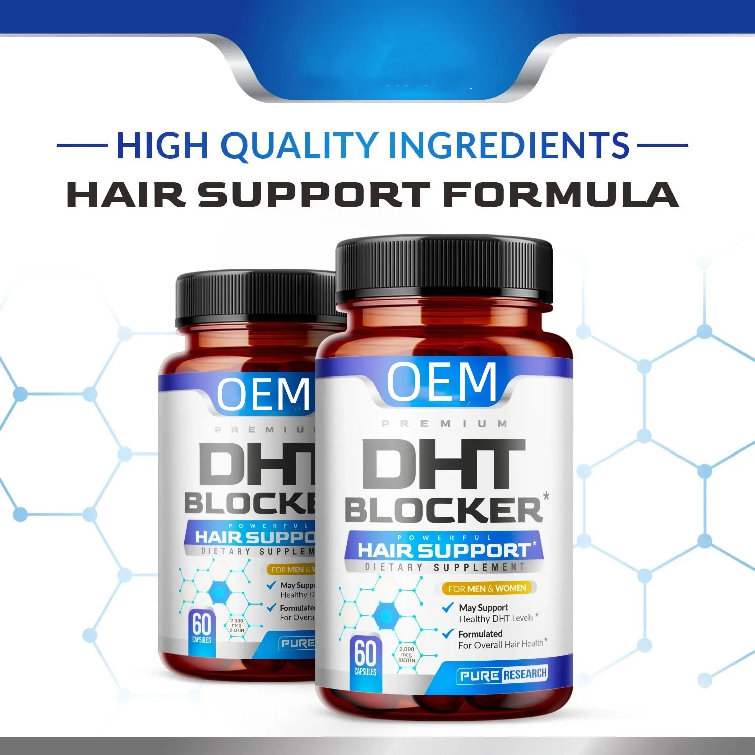 HOT Sale OEM DHT Blocker Hair Growth Support Supplement - Supports Healthy Hair Growth, Healthy Thick Strong Hair capsule