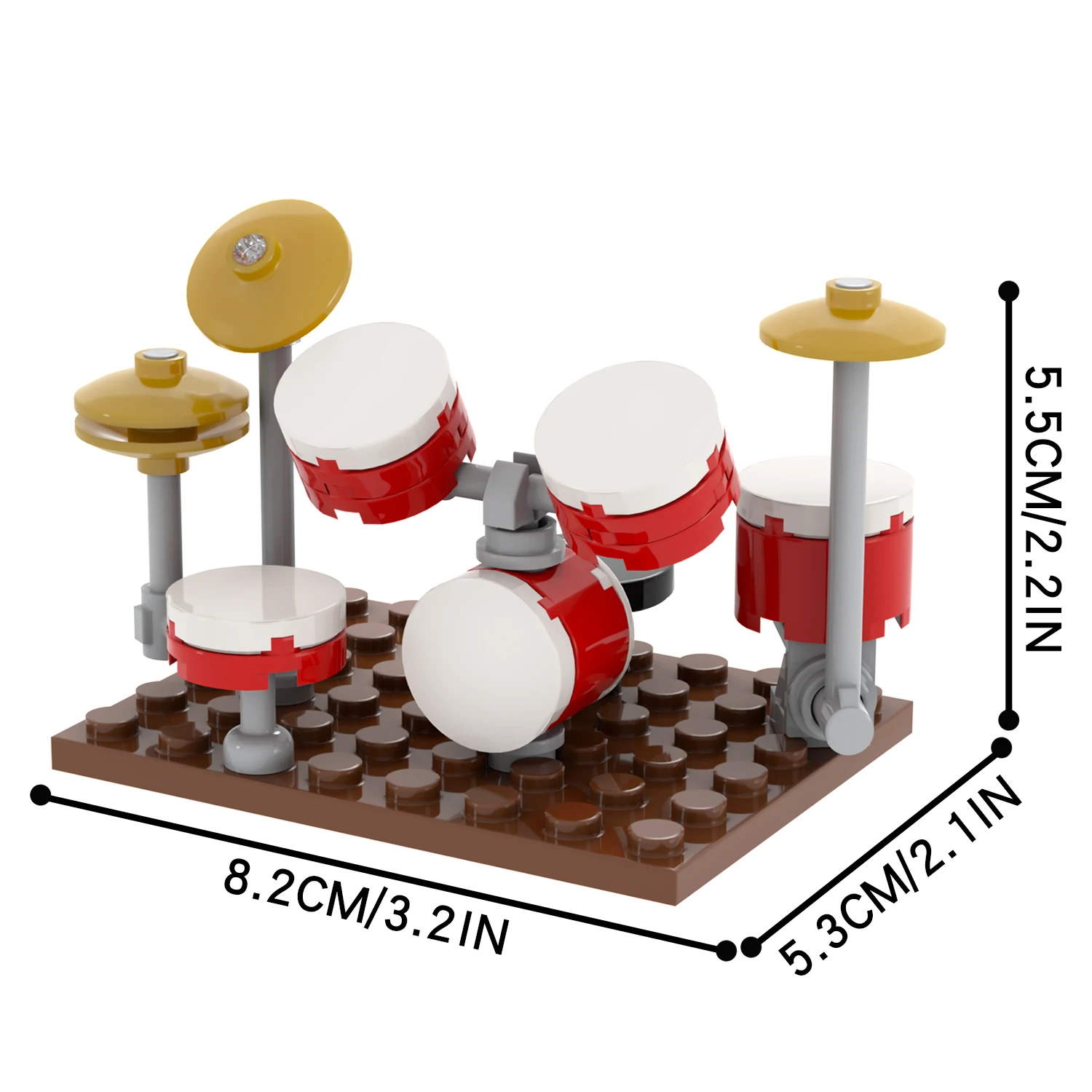 MOC4091 Drum Kit 35Pcs Bricks Set Accessories Educational Model Action Music Scene Decoration DIY Building Blocks Kids Gift Toys