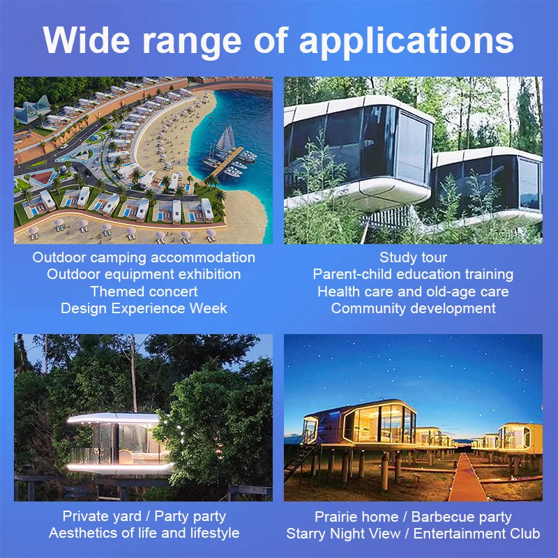 Space Capsule Home Prefab Modular Outdoor Mobile Hotel Prefabricated Apartment Luxury Homes Ready  Made Pod Bedroom