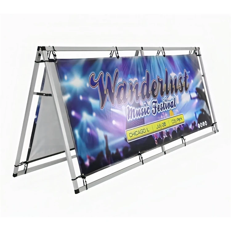 custom exhibition outdoor folding trade show advertising promotional portable oval horizontal stand a frame pop up banner