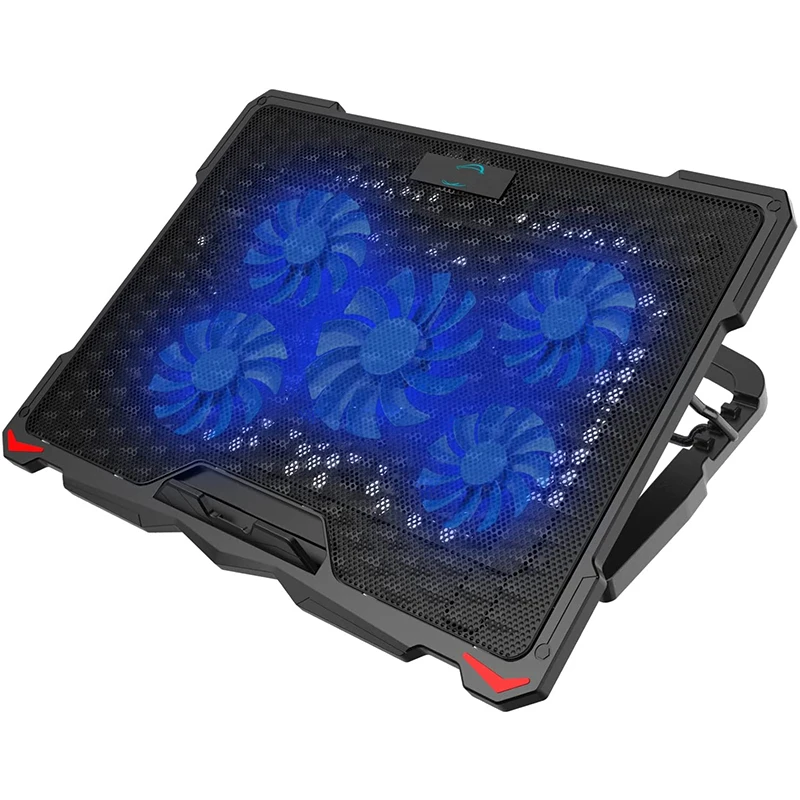 RGB Laptop Cooling Pad with 6 Cooling Fans Ergonomic Comfort Notebook Cooler Light-Weight Gaming Laptop Cooler Stand
