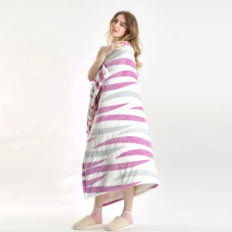 Pink Flannel Heating Throw Top Quality HLT1-F Printing Microfiber Fabric Adults Winter Electric Blanket Plain Home Appliance 60W