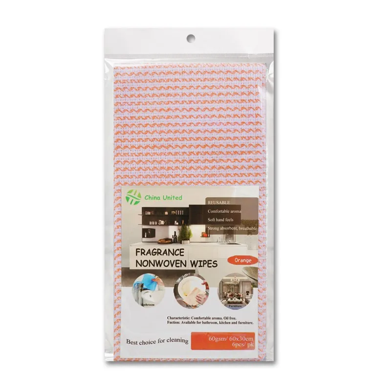 Orange Fragrance Cleaning Cloth  Disposable Non-woven  kitchen towel for home/kitchen