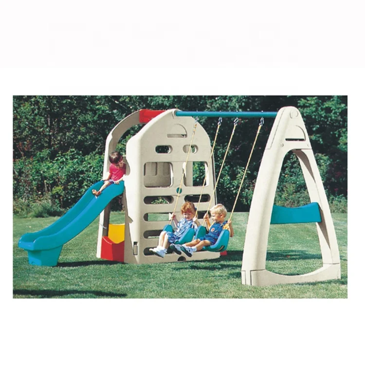 Kindergarten Indoor Playground Equipment Plastic Slide And Swing Set Kids Play Equipment For Sale