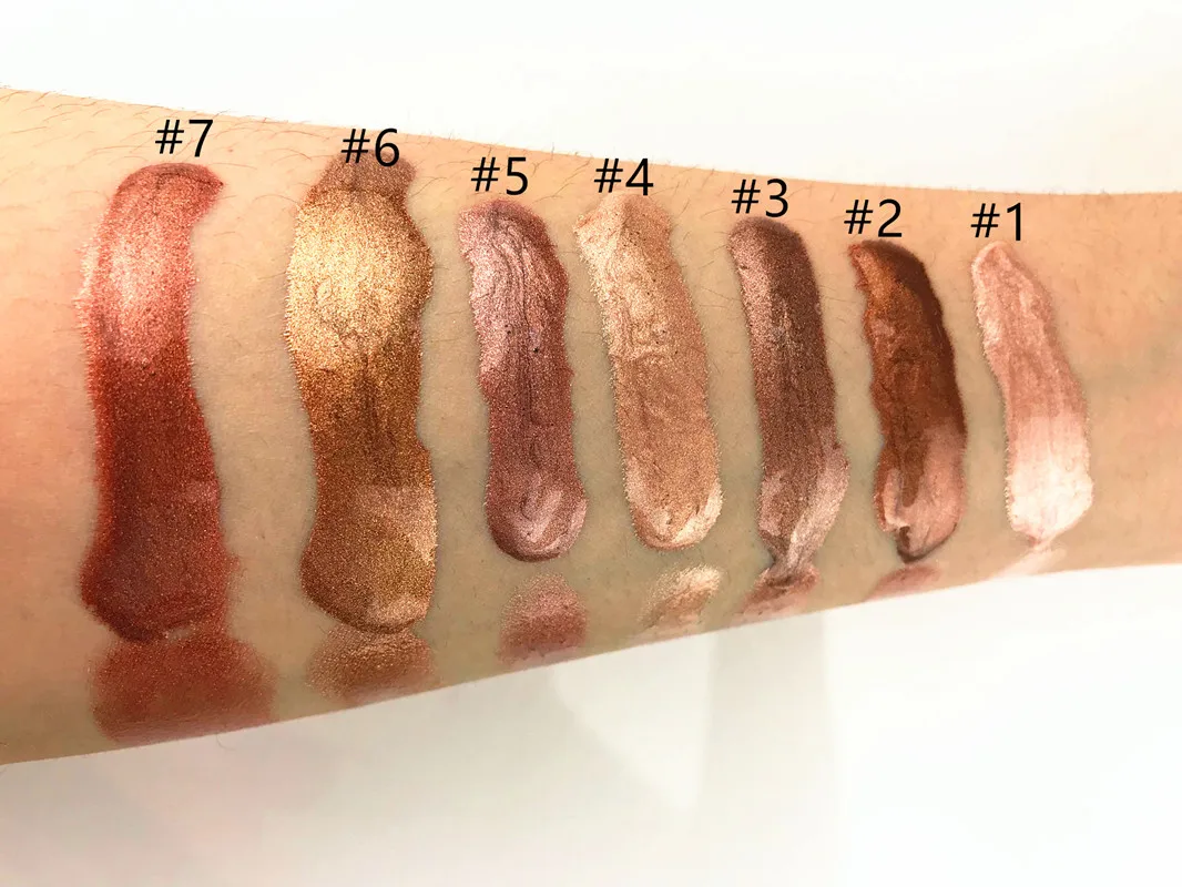 
nontoxic multi color Makeup 3D Liquid Shimmer Highlighter Makeup Private Label Face Waterproof 7 colors Highlighter 